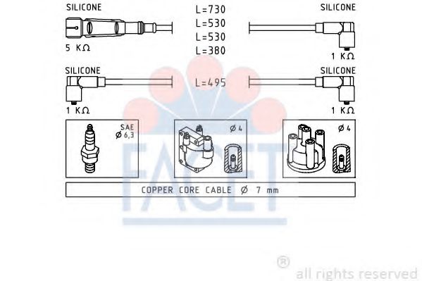 4.9640 FACET Ignition Cable Kit