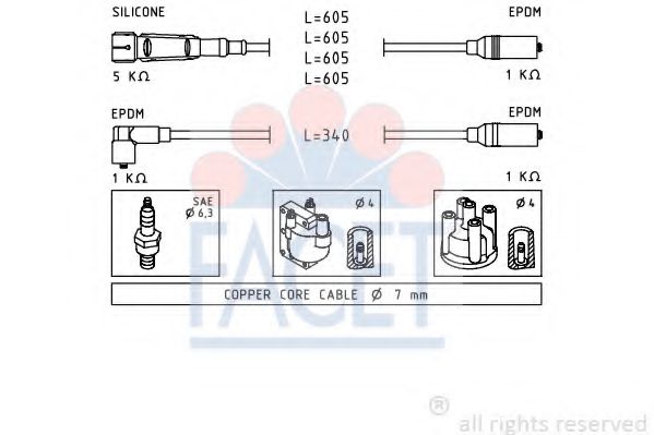 48768 FACET Ignition Cable Kit