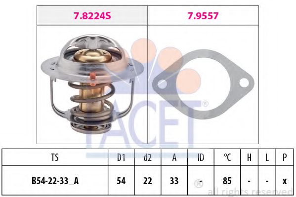 7.8335 FACET Cooling System Thermostat, coolant