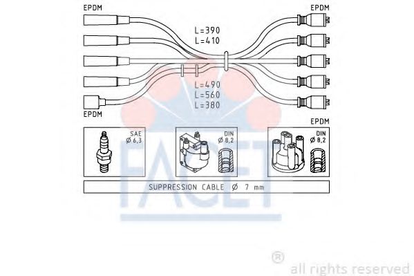 4 8429 FACET Ignition Cable Kit