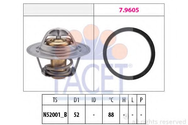 7.8312 FACET Cooling System Thermostat, coolant