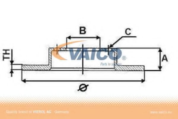 V10-40027 VAICO Bremsanlage Bremsscheibe