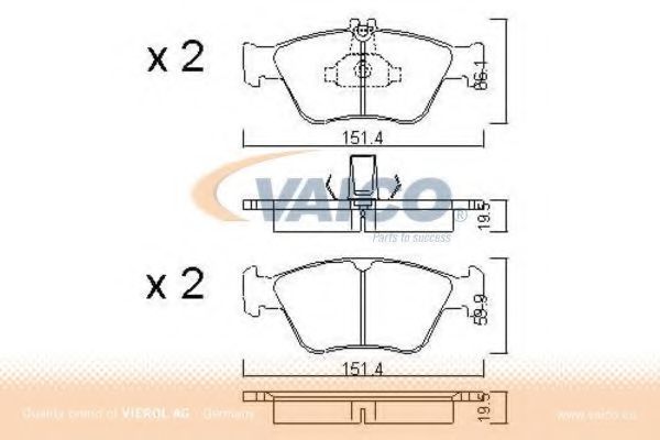 V30-8121-1 VAICO Brake Pad Set, disc brake