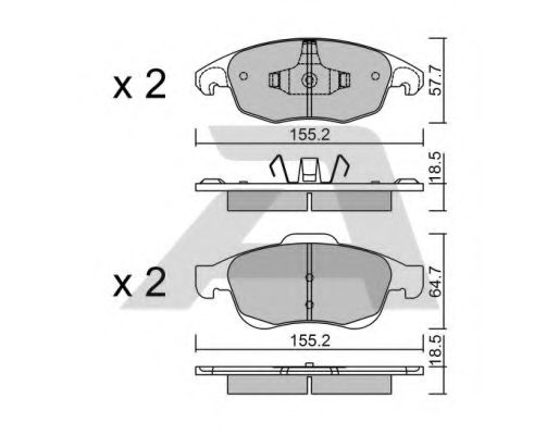 BPCI-1002 AISIN Тормозная система Комплект тормозных колодок, дисковый тормоз