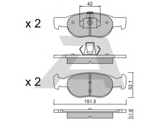 BPFI-1002 AISIN Brake System Brake Pad Set, disc brake