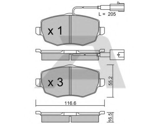 BPFI-1018 AISIN Тормозная система Комплект тормозных колодок, дисковый тормоз