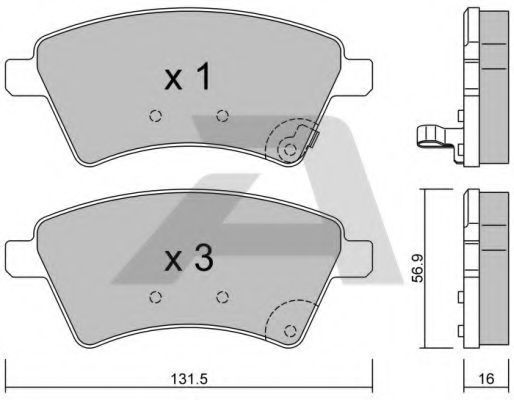 BPFI-1020 AISIN Brake Pad Set, disc brake