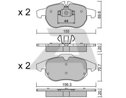 BPFI-1021 AISIN Тормозная система Комплект тормозных колодок, дисковый тормоз