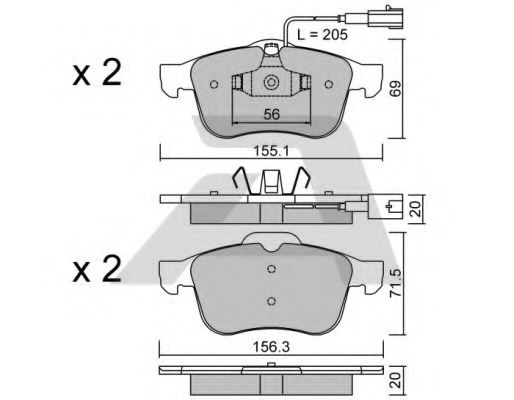 BPFI-1033 AISIN Brake Pad Set, disc brake