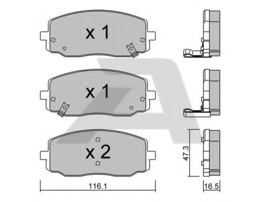 BPKI-1001 AISIN Brake System Brake Pad Set, disc brake