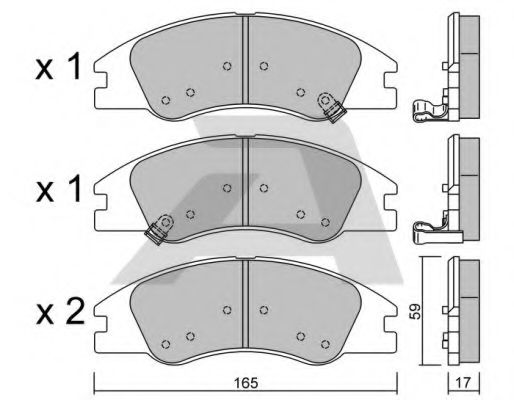 BPKI-1902 AISIN Brake Pad Set, disc brake