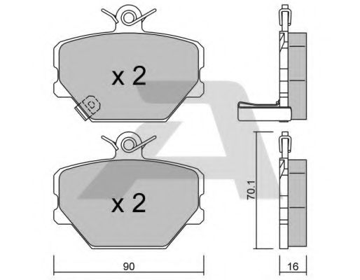 BPMB-1001 AISIN Тормозная система Комплект тормозных колодок, дисковый тормоз