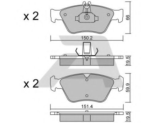 BPMB-1004 AISIN Brake Pad Set, disc brake