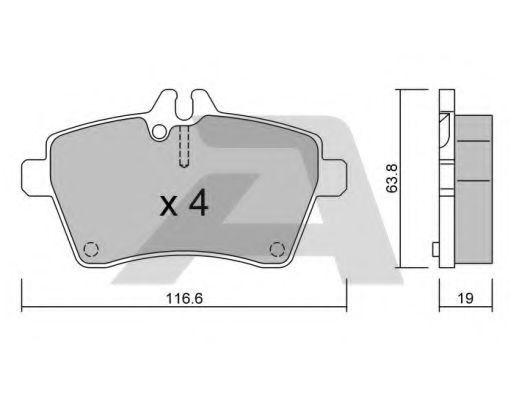BPMB-1005 AISIN Brake Pad Set, disc brake