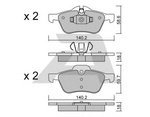 BPMB-1010 AISIN Brake Pad Set, disc brake