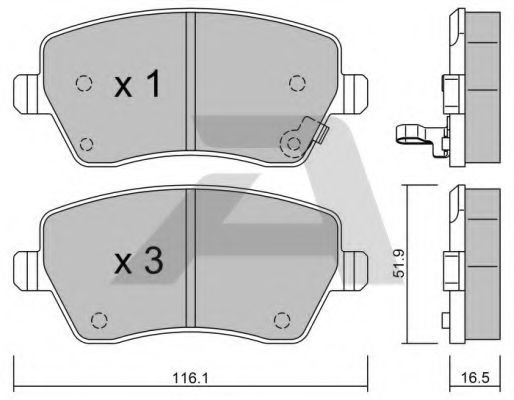 BPOP-1008 AISIN Brake Pad Set, disc brake