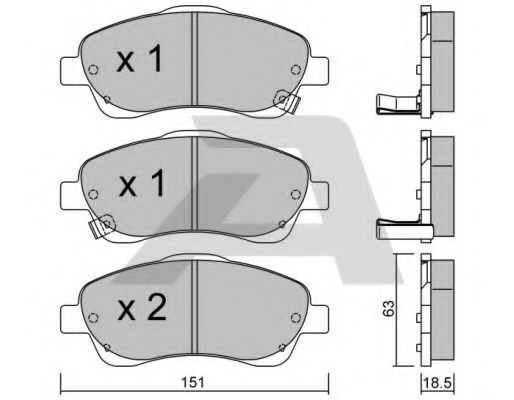 BPTO-1001 AISIN Brake Pad Set, disc brake