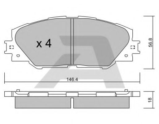 BPTO-1011 AISIN Brake Pad Set, disc brake