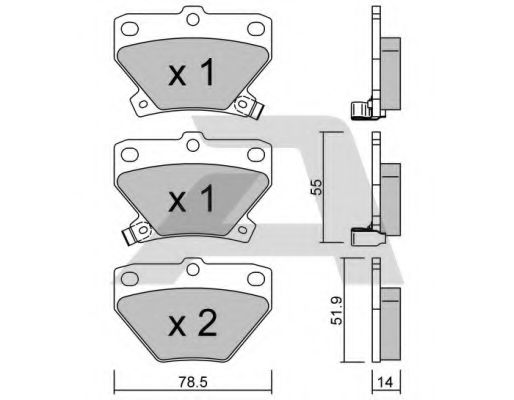 BPTO-2005 AISIN Brake System Brake Pad Set, disc brake