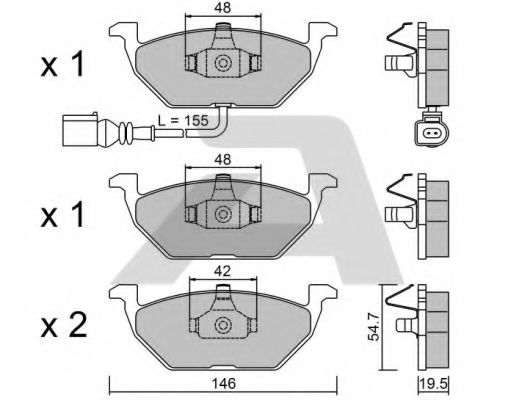 BPVW-1009 AISIN Brake System Brake Pad Set, disc brake
