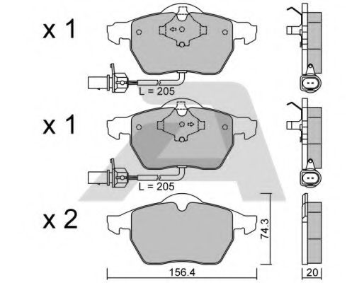 BPVW-1010 AISIN Brake Pad Set, disc brake