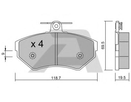 BPVW-1013 AISIN Brake Pad Set, disc brake
