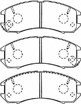 E1N035 AISIN Brake Pad Set, disc brake