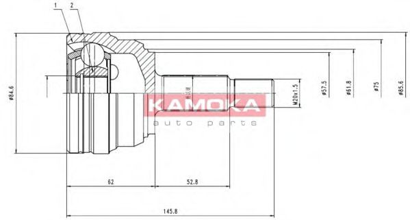6612 KAMOKA Joint Kit, drive shaft