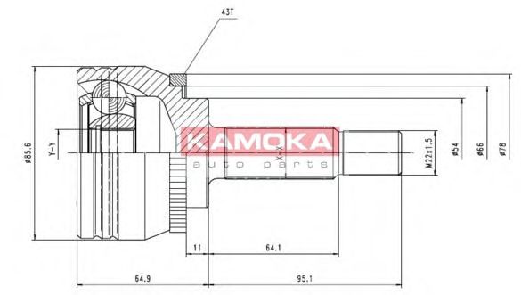 7056 KAMOKA Joint Kit, drive shaft