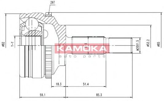 7140 KAMOKA Joint Kit, drive shaft