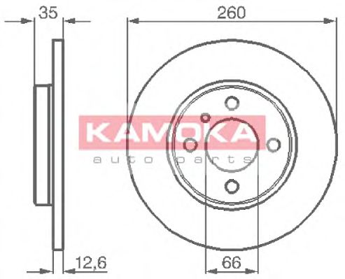 103124 KAMOKA Brake System Brake Disc