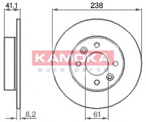 103140 KAMOKA Brake System Brake Disc