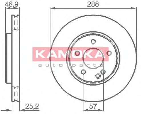 1031634 KAMOKA Brake System Brake Disc