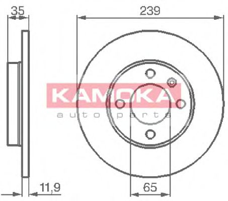 103206 KAMOKA Brake System Brake Disc