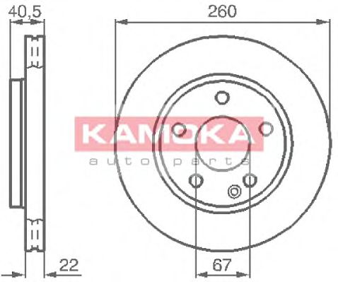 1032070 KAMOKA Brake System Brake Disc