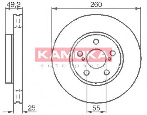 1032128 KAMOKA Brake System Brake Disc