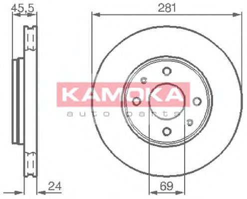 1032136 KAMOKA Brake System Brake Disc