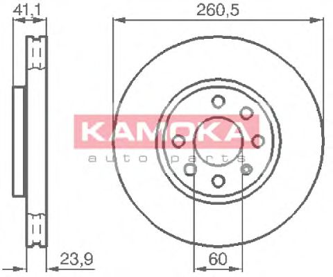 1032262 KAMOKA Brake System Brake Disc