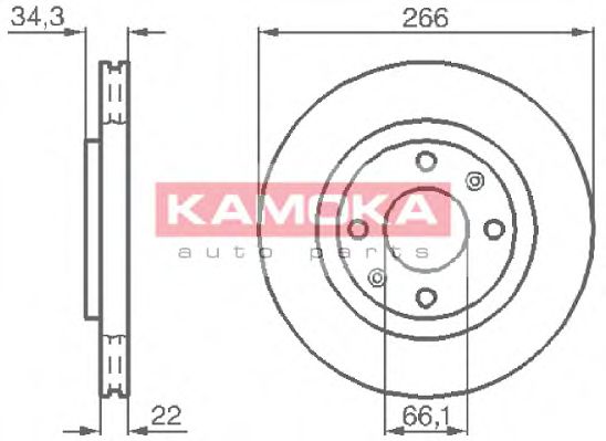 1032280 KAMOKA Brake System Brake Disc