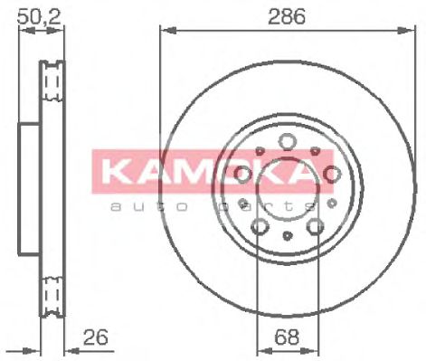 1032326 KAMOKA Brake System Brake Disc