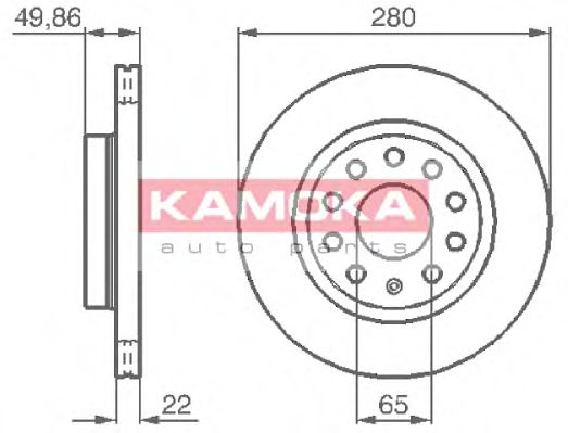 1032446 KAMOKA Brake System Brake Disc