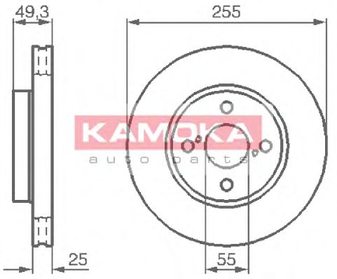 1032588 KAMOKA Brake System Brake Disc