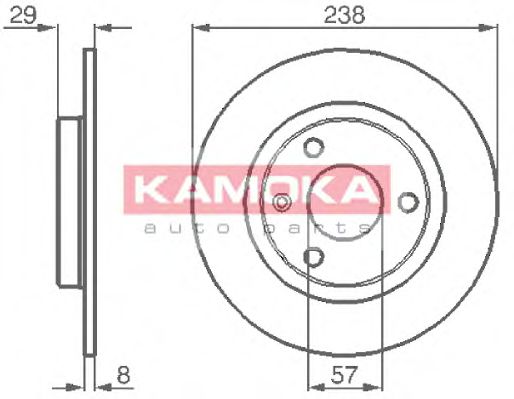 103264 KAMOKA Brake System Brake Disc