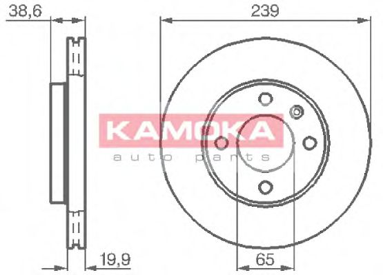 103350 KAMOKA Brake System Brake Disc