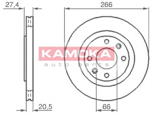 103384 KAMOKA Brake System Brake Disc