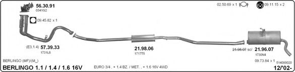 514000020 IMASAF Exhaust System Exhaust System