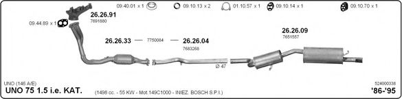 524000338 IMASAF Exhaust System Exhaust System