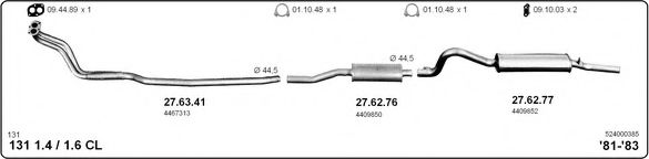 524000385 IMASAF Exhaust System Exhaust System