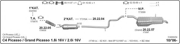 514000254 IMASAF Exhaust System