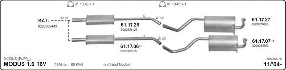 566000275 IMASAF Exhaust System Exhaust System